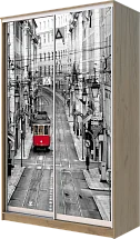 Шкаф-купе 2-х дверный с фотопечатью Лондон, трамвай 2300 1682 420